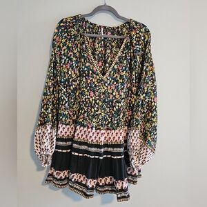 Free People Floral Boho Mini Dress | Multicolor | Small